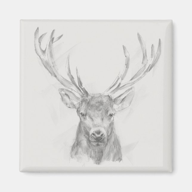 Aimant Esquisse d'Elk contemporaine (Devant)