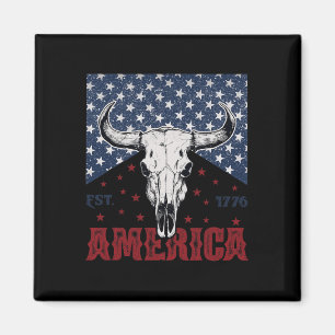 Aimant Est 1776 Crâne de vache 4 juillet drôle