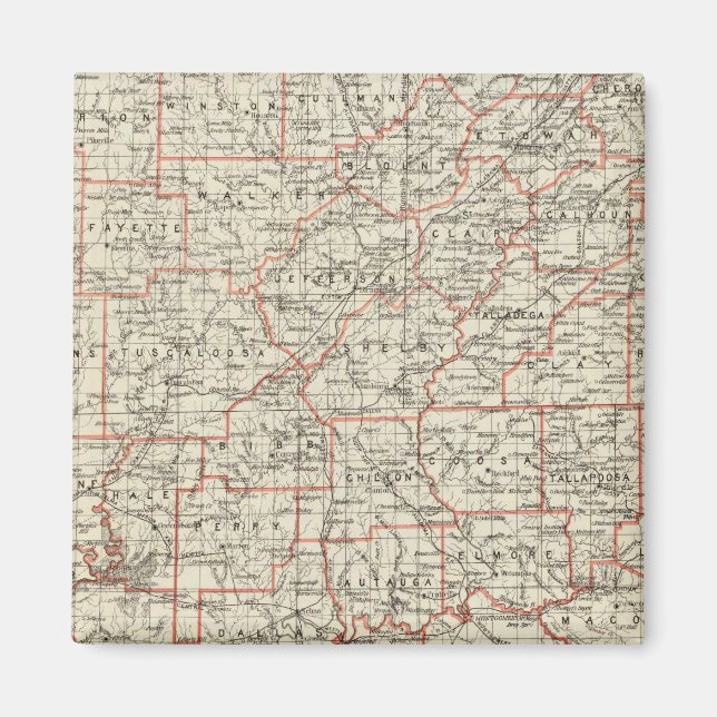 Aimant État de l'Alabama (Devant)