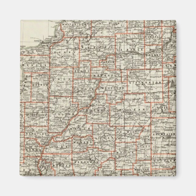 Aimant État de l'Illinois (Devant)