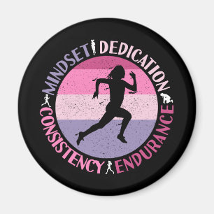 Aimant État d'esprit de course - Citation d'endurance de
