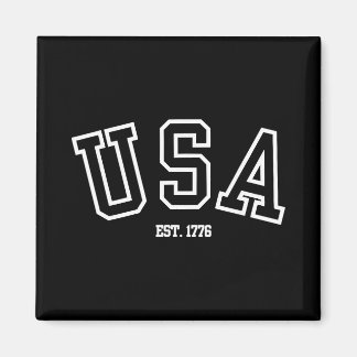 Aimant États-Unis 1776 Style Collégial Patriotique Fierté