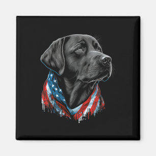 Aimant États-Unis 4 juillet Noir Patriotique Américain La