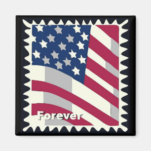 AIMANT ÉTATS-UNIS D'AMÉRIQUE DRAPEAU FOREVER STAMP