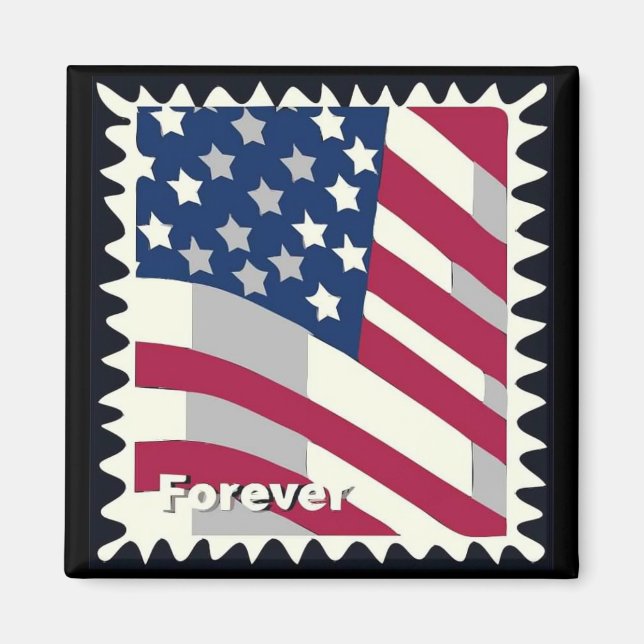 AIMANT ÉTATS-UNIS D'AMÉRIQUE DRAPEAU FOREVER STAMP (Devant)