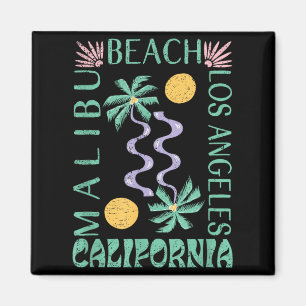 Aimant Été Malibu Plage Californie Rétro Art Abstrait