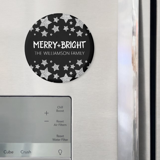 Aimant Étincelle étoile Joyeux Noël brillant noir (In situ (réfrigérateur))
