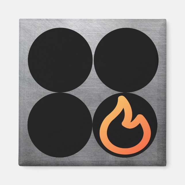 Aimant Étiquette de commande du brûleur avant et droit (Devant)