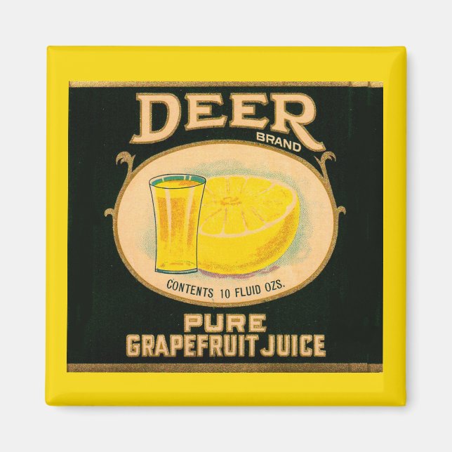 Aimant étiquette de jus de pamplemousse de marque Cerfs d (Devant)