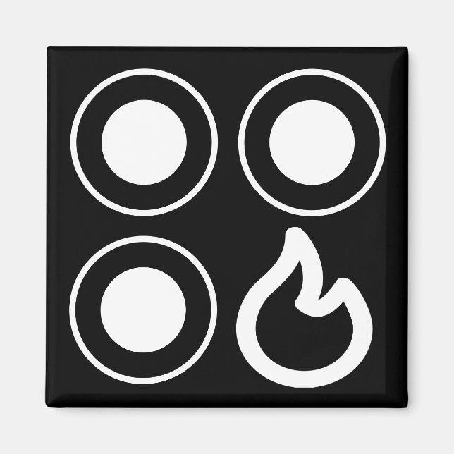 Aimant Étiquette du brûleur avant du bouton supérieur dro (Devant)