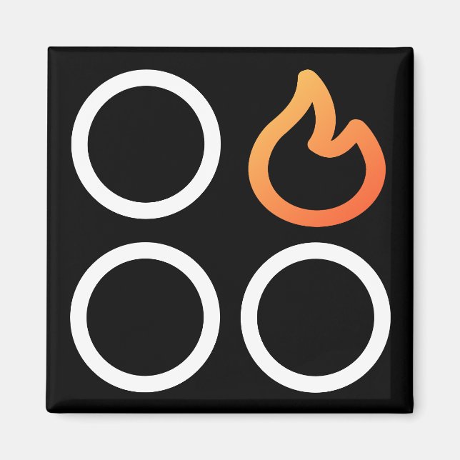 Aimant Étiquette du brûleur de position droite du bouton  (Devant)