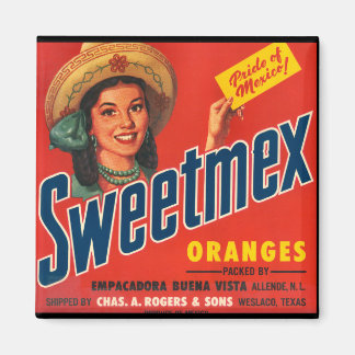 Aimant Étiquette Vintage à pâte molle-Mex orange K