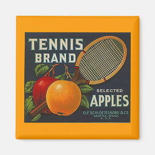 AIMANT ÉTIQUETTE VINTAGE DE FRUIT DE POMMES DE MARQUE DE