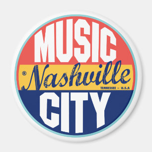 Aimant Étiquette Vintage de Nashville