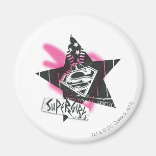 Aimant Étoile rose de peinture de jet de Supergirl