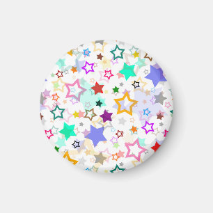 Aimant Étoiles colorées blanches
