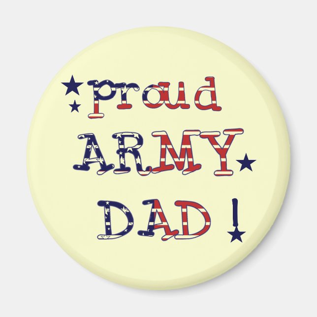 Aimant Étoiles et rayures Armée Papa T-shirts et cadeaux (Devant)