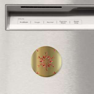 Aimant Étoiles rouges de Noël sur l'or