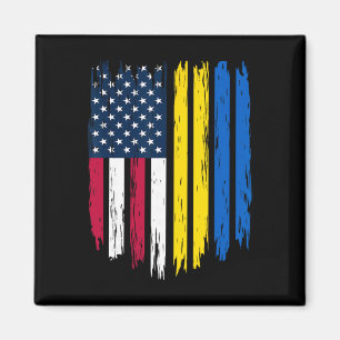 Aimant Étranger immigrant - États-Unis Ukraine Drapeau