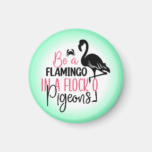 Aimant Être un flamant rose dans une volée de pigeons