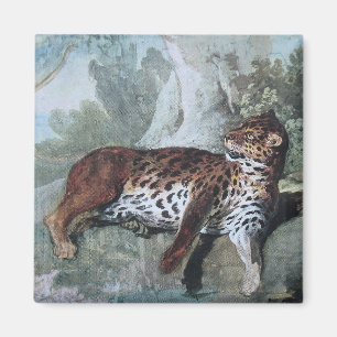 Aimant Étude d'un léopard (par Jean-Baptiste Oudry)