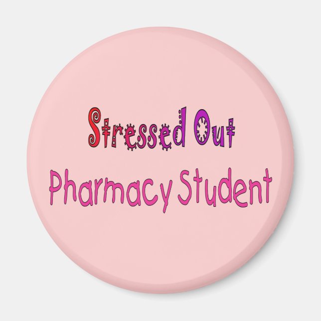 Aimant Étudiant en pharmacie stressé (Devant)