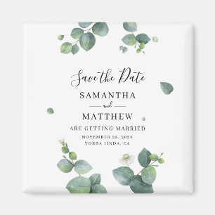 Aimant Eucalyptus Botanique Verdure Enregistrer la Date