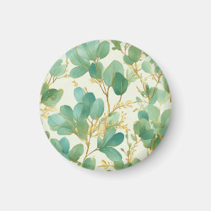 Aimant Eucalyptus Feuille Green et Gold Design