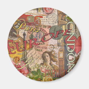 Aimant Europe Travel Vintage