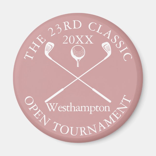 Aimant Événement Classique Tournoi de Golf Rose Poussiére (Devant)