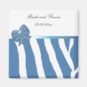Aimant Événement Moderne Bleu Save the Date
