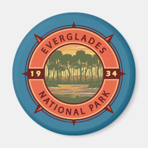 Aimant Everglades National Park Sunset Retro Compass