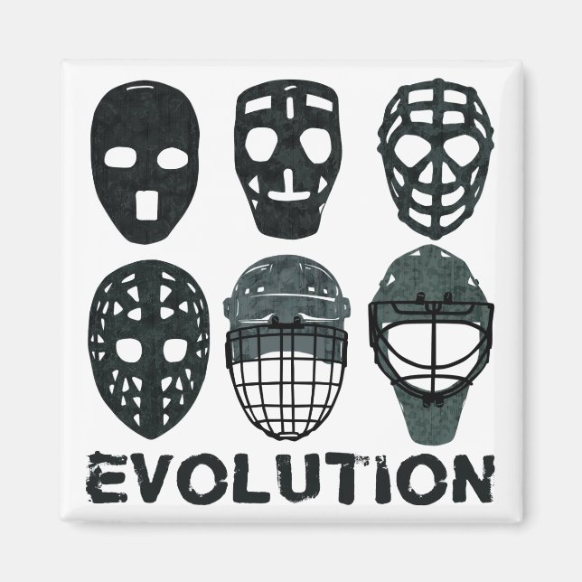 Aimant Évolution du masque de gardien de hockey (Devant)