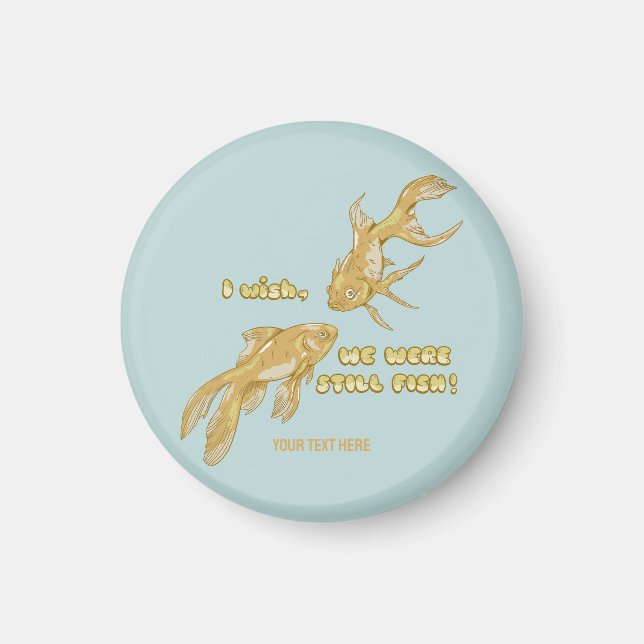 Aimant Évolution du poisson drôle de poisson rouge (Devant)