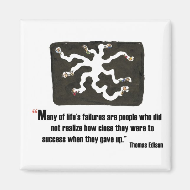Aimant Exam motivation citation de Thomas Edison - (Devant)