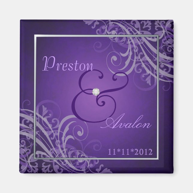 Aimant Exquis Baroque Purple Enregistrer L'Aimant Date (Devant)