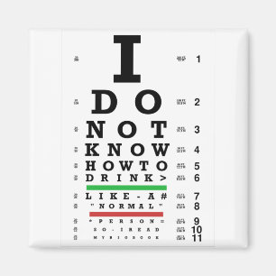 Aimant Eye Exam - Cadeaux Sober Hommes Femmes