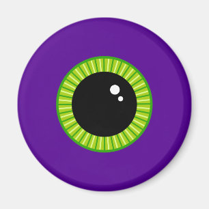 Aimant Eyeball drôle de Monstre vert et pourpre