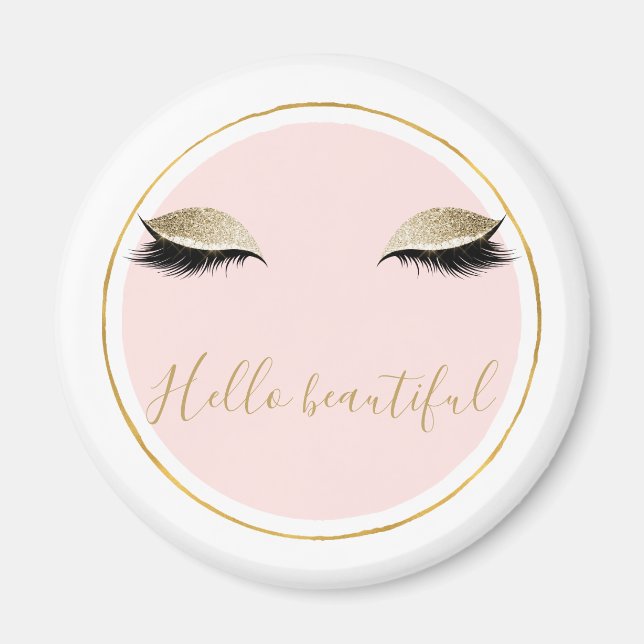 Aimant Eyelashes Noir Rose Or Glitzy (Devant)