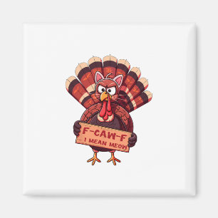 Aimant F-caw-f drôle de dindon humour de Thanksgiving cha