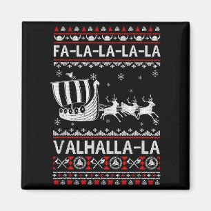 Aimant Fa La La Valhalla Bateau Viking Noël Xmas Laid 
