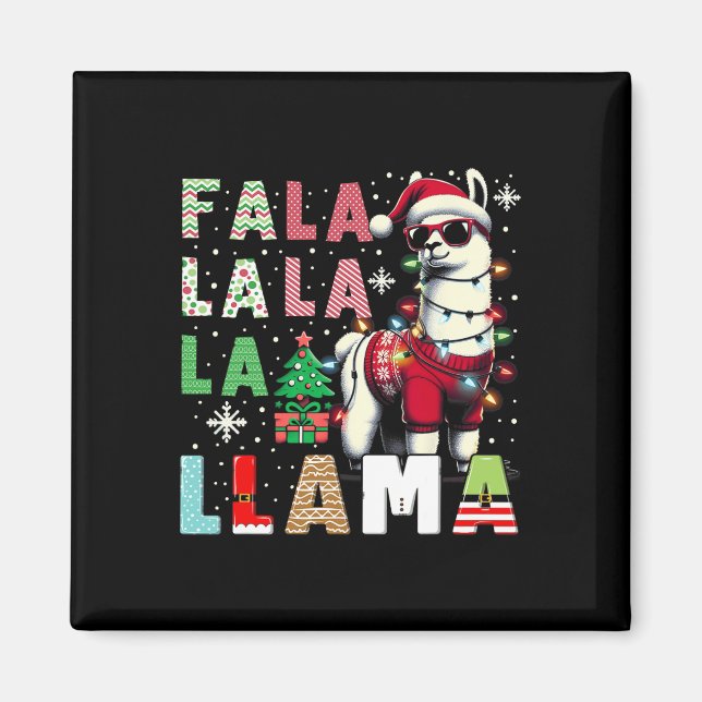 Aimant Fa La Llama Funny Llama Amoureux des animaux de No (Devant)