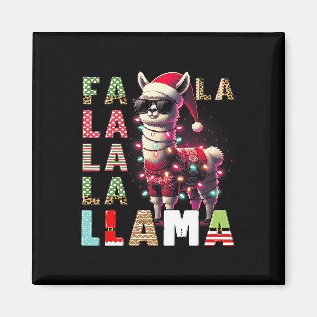 Aimant Fa La Llama Funny Llama Amoureux des animaux de No (Devant)
