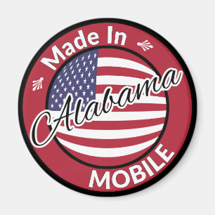 Aimant Fabriqué en Alabama mobile Drapeau étoiles et rayu