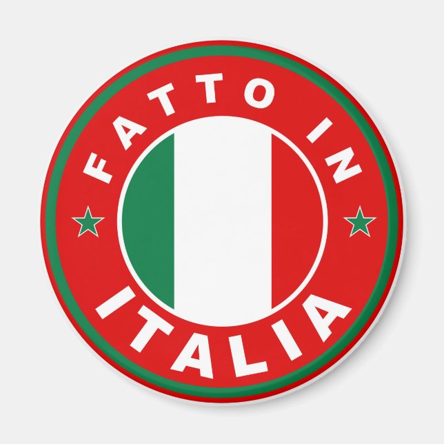 Aimant fabriqué en italie étiquette du drapeau national f (Devant)