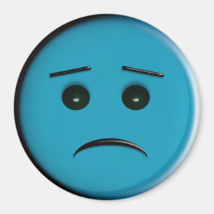 Aimant Face 2 Frowny - Bleu