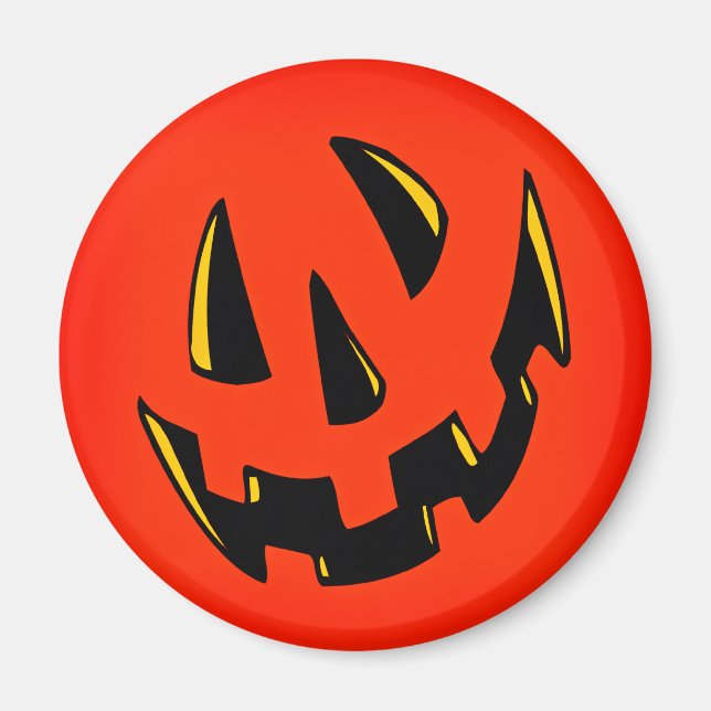 Aimant Face Citrouille Halloween (Devant)