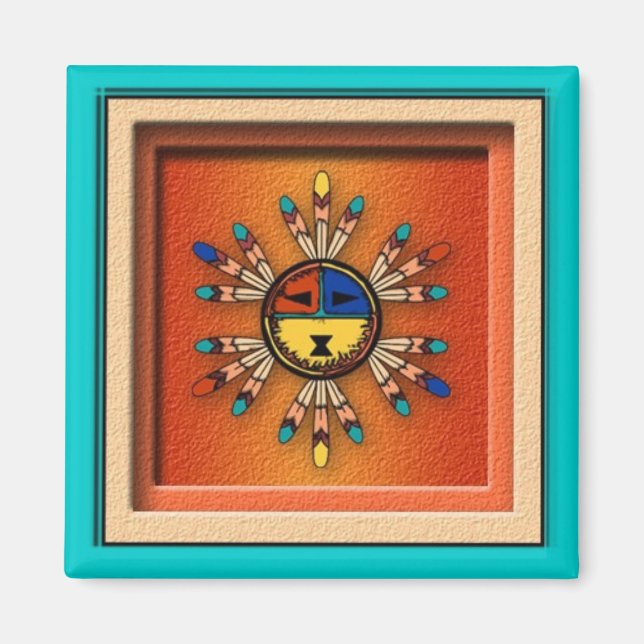 Aimant Face de soleil de Katchina (Devant)