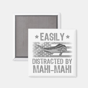Aimant Facilement distrait par Mahi Mahi, pêcheur US Drap