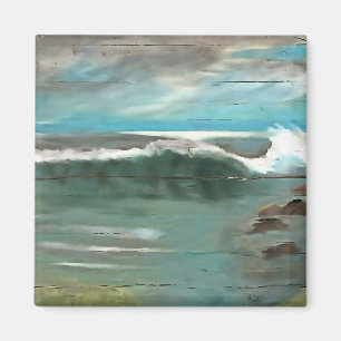 Aimant Faire Des Vagues Sur L'Art Marin Du Bois Déchiré